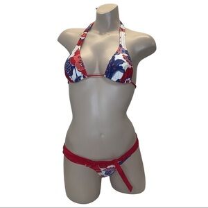 Recco Size Medium Brazilian Floral Thick Waist Bikini Set. New With Tags